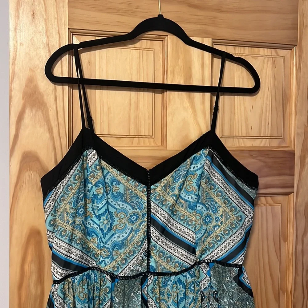 Patterned Maxi Dress with Adjustable Straps - Picture 2 of 4